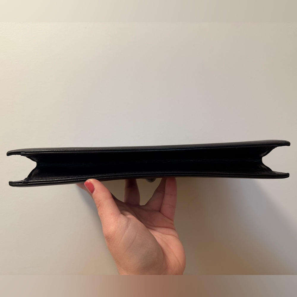YSL - Vintage Black Lambskin - Leather Clutch - Picture 4 of 12